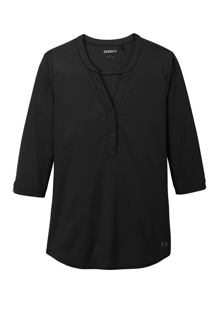 OGIO-BLACKTOP WOMENS HENLEY