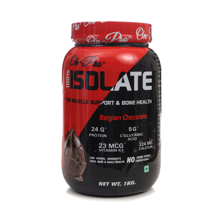 ON-PRO 100% ISOLATE PROTEIN POWDER (BELGIAN CHOCOLATE FLAVOUR) 1 KG JAR
