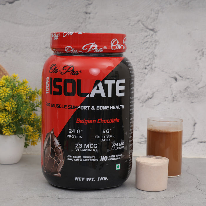 ON-PRO 100% ISOLATE PROTEIN POWDER (BELGIAN CHOCOLATE FLAVOUR) 1 KG JAR