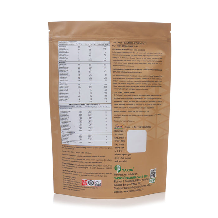 ON-PRO 100% ISOLATE PROTEIN POWDER ( COFFEE MOCA FLAVOUR)