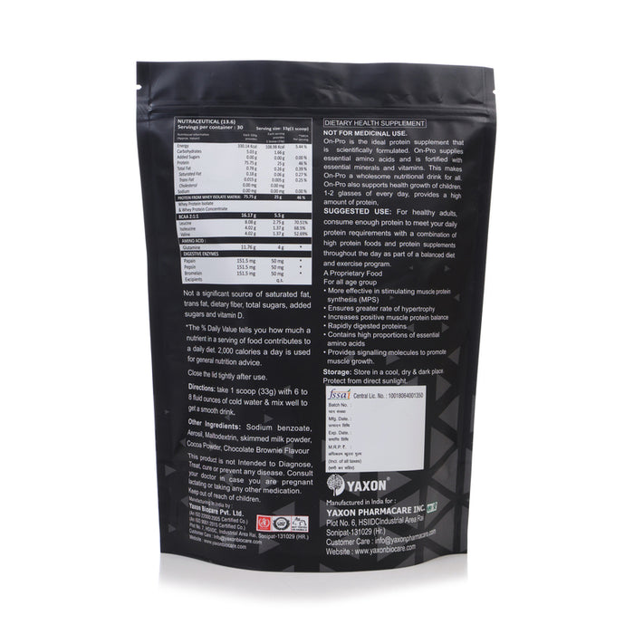 ON-PRO WHEY PROTEIN POWDER (CHOCOLATE BROWNIE FLAVOUR)