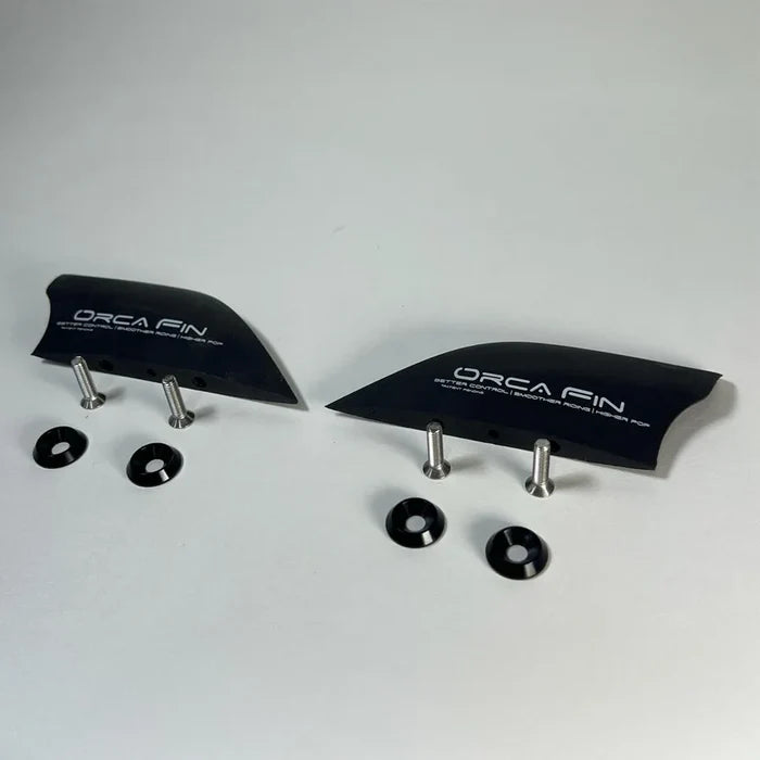 ORCA big air kiteboard fins set – 2 heel-side fins with stainless screws and washers