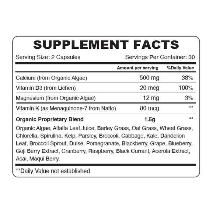 Organic Earth Plant Based Calcium - 60 Capsules Organic Earth
