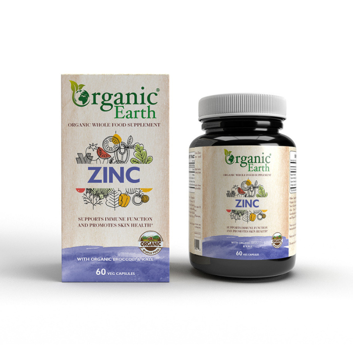 Organic Earth Zinc 25mg – 60 Capsules | Immune & Skin Support Organic Earth