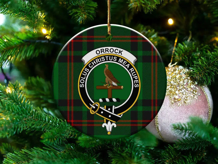 Personalized Orrock Clan Crest Christmas Ornament