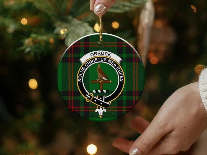 Orrock Clan Crest Tartan Christmas Ornament
