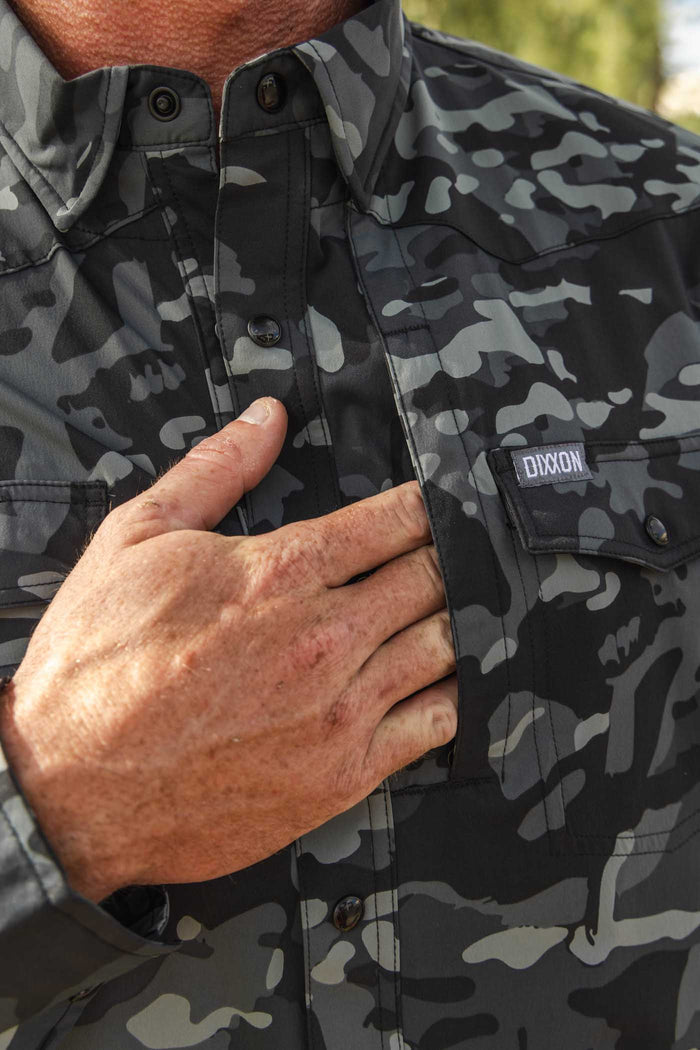 Outdoorsman Long Sleeve - Black Camo
