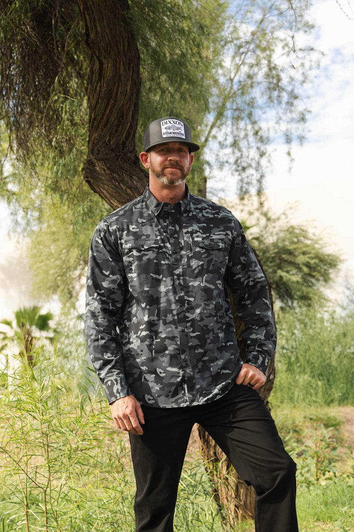 Outdoorsman Long Sleeve - Black Camo