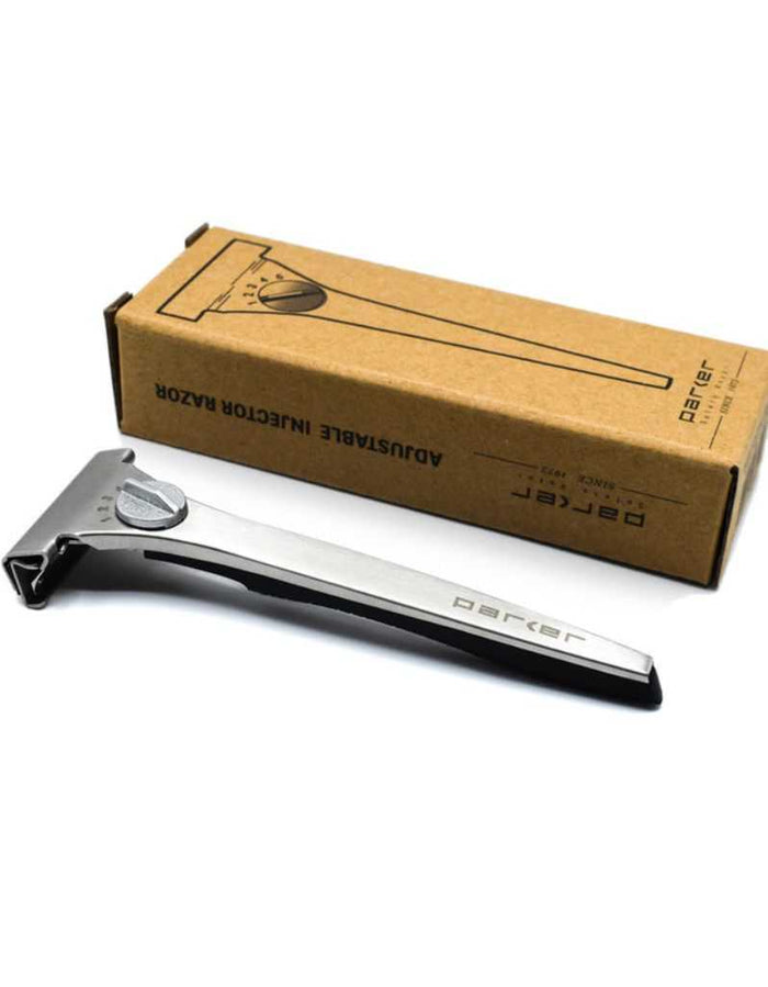 Parker injector safety razor with packaging