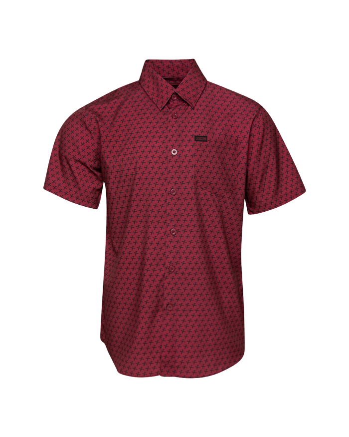 Party Hammers Short Sleeve Party Shirt - Maroon /Black
