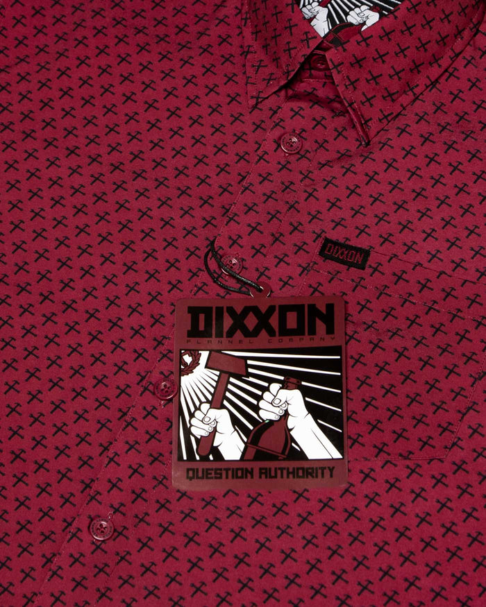 Party Hammers Short Sleeve Party Shirt - Maroon /Black