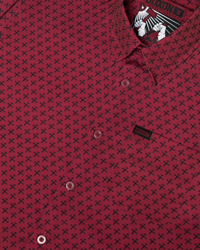 Party Hammers Short Sleeve Party Shirt - Maroon /Black