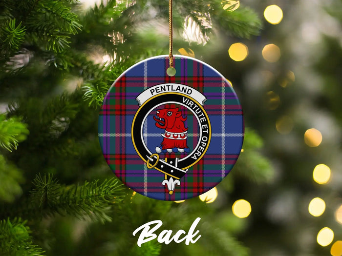 Pentland Virtute et Opera Clan Crest Ornament