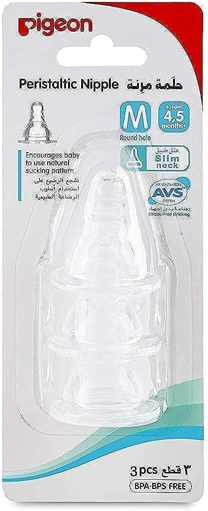 Pigeon Peristaltic Nipple (M)2 Pcs Blister