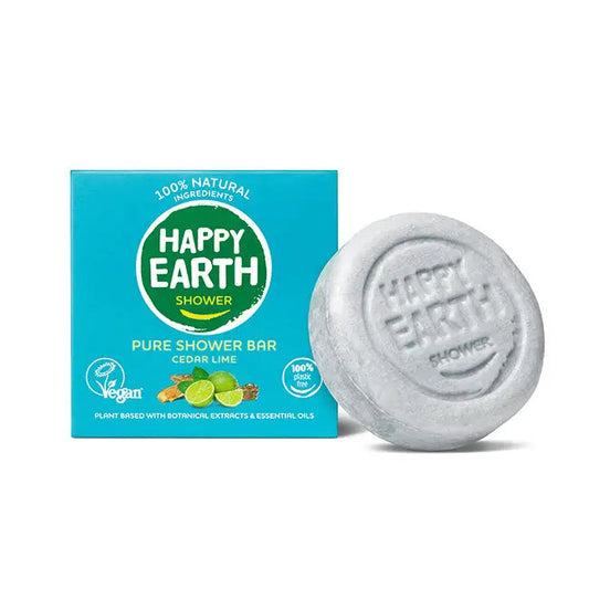 Plasticvrije Shower Bar Cedar Lime Happy Earth
