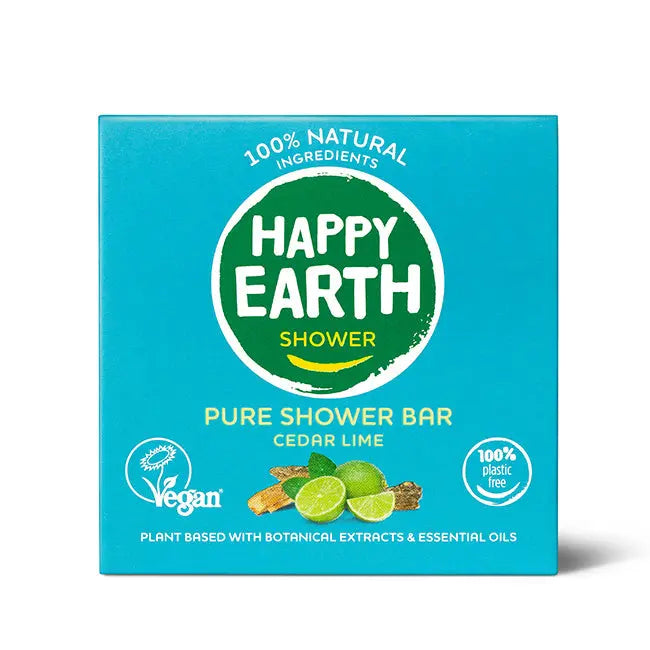 Plasticvrije Shower Bar Cedar Lime Happy Earth