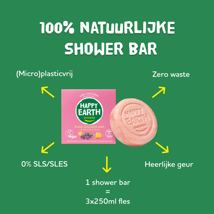 Plastic-free Shower Bar Lavender Ylang Happy Earth