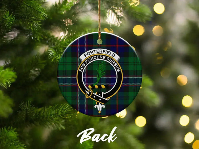 Porterfield Sub Pondere Sursum Tartan Tree Ornament