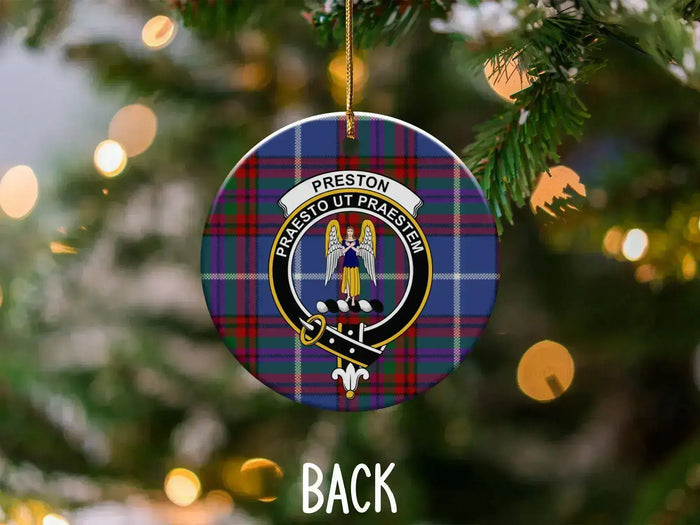 Preston Clan Crest Christmas Tree Ornament