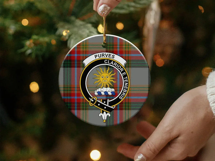 Purves Crest Tartan Christmas Ornament