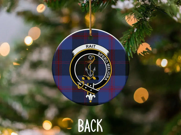 Spero Meliora Plaid Pattern Holiday Ornament