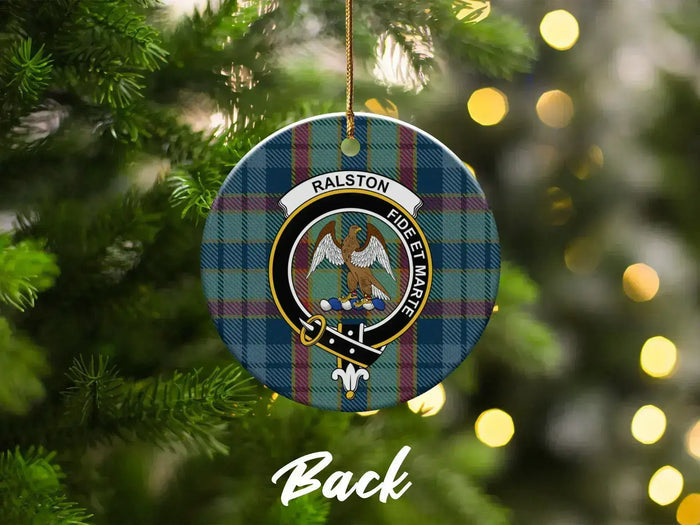 Custom Family Crest Tartan Holiday Ornament