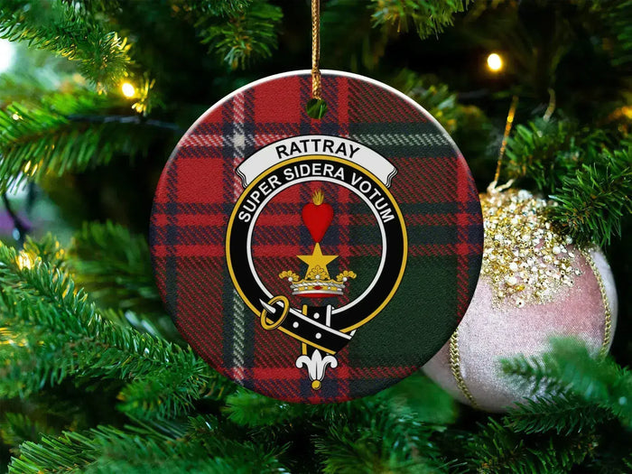 Scottish Clan Rattray Tartan Design Christmas Ornament