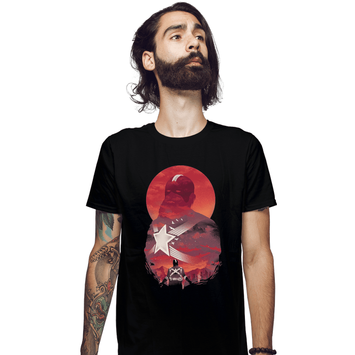 Shirts Fitted Shirts, Mens / Small / Black Red Guardian Sun