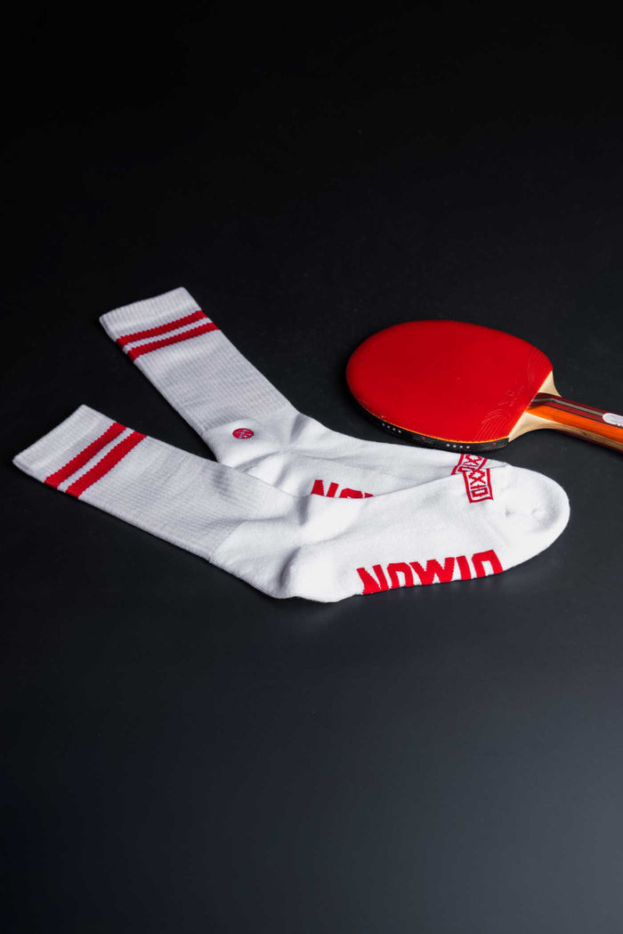 Red / White Stripe Premium Crew Sock