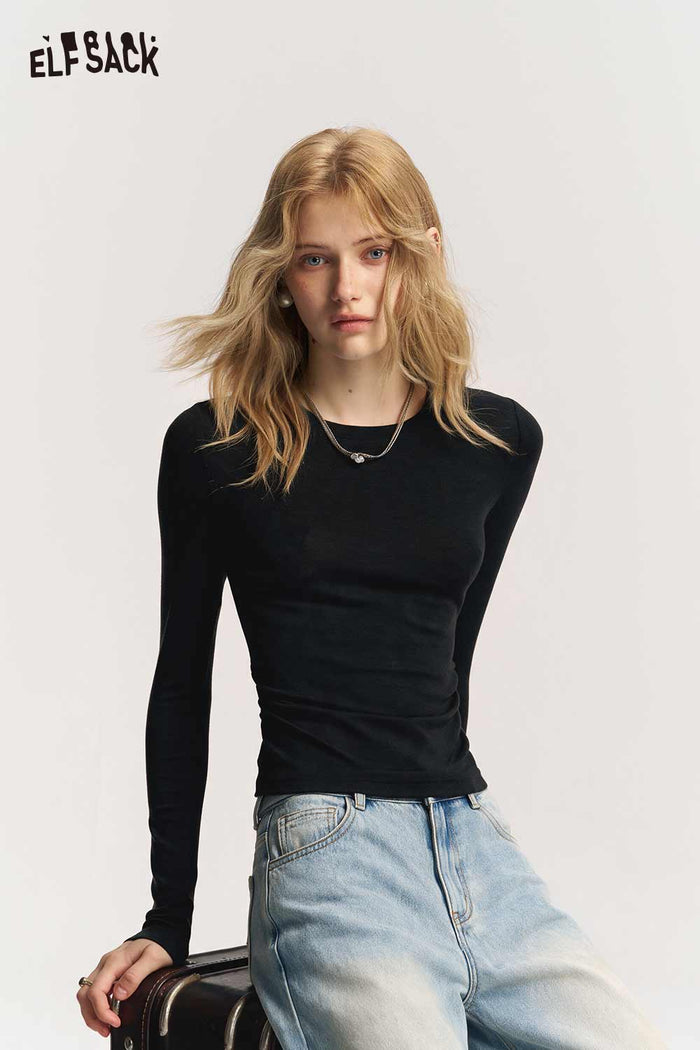 Regular Fit Cinched Waist Slogan Print T Shirt