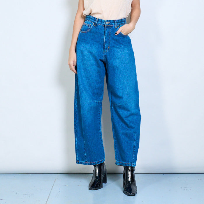Relaxed fit high-waist straight-leg denim jeans wholesale