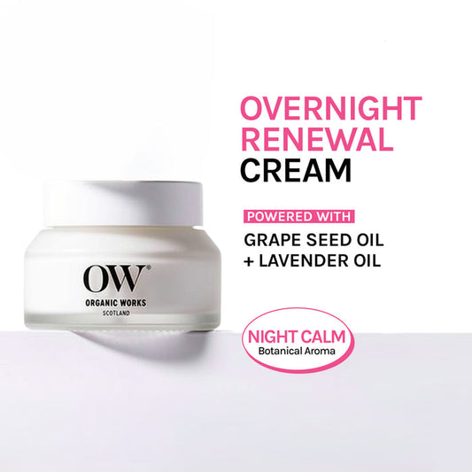 Renewal Night Cream with Vitamin E, Lavender & Grape Seed Oil – 50ml