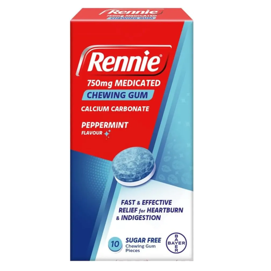 Rennie 750mg Medicated Chewing Gum 10 Pieces
