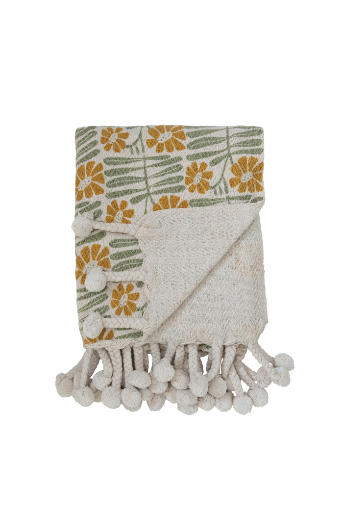 Creative-Co-Op-Retro-Flowers-Throw