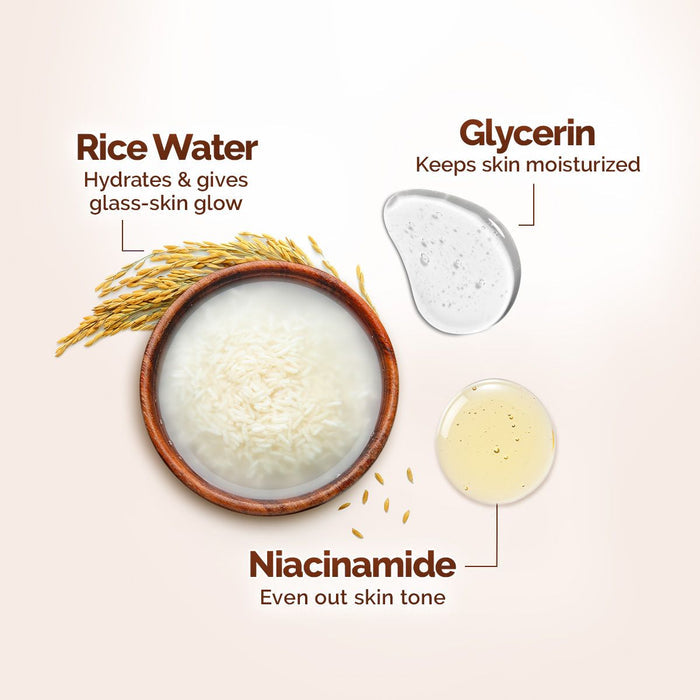Rice Water Glycerin & Niacinamide gently cleanses