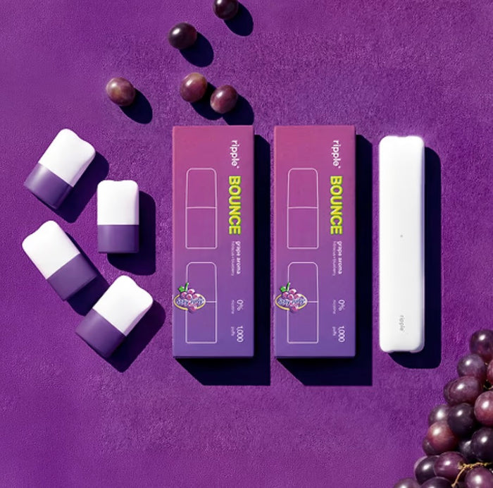 Ripple+ Bounce- Sweet Purple Grape + hibiscus blueberry Zero Nicotine Diffuser - 1,000 Puffs: 40g