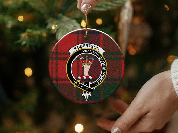 Robertson crest ornament reverse side — double-sided Scottish heritage design
