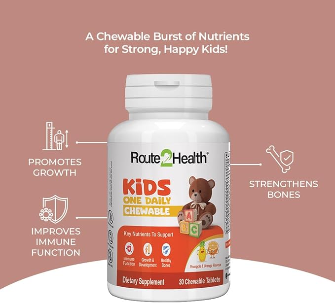 Route 2 Health Kids Multivitamins - 30 Chewables, Pineapple & Orange Flavor