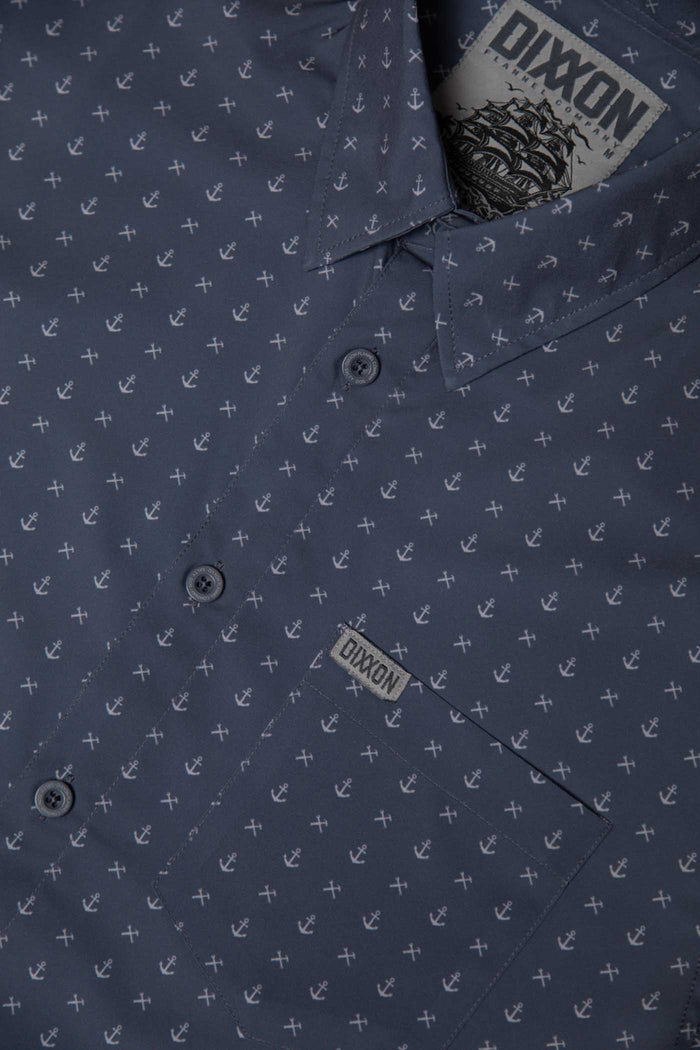 Salty Dog Short Sleeve Party Shirt - Grey/White