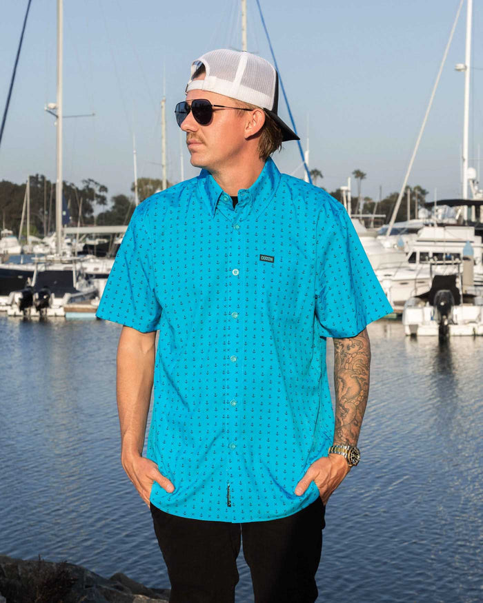 Salty Dog Short Sleeve Party Shirt - Tiffany