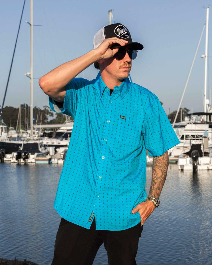 Salty Dog Short Sleeve Party Shirt - Tiffany