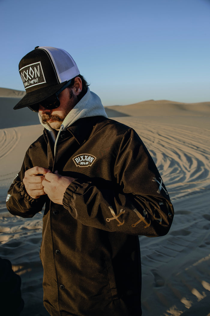 Salty Patch Coaches Jacket - White/Gold / Black