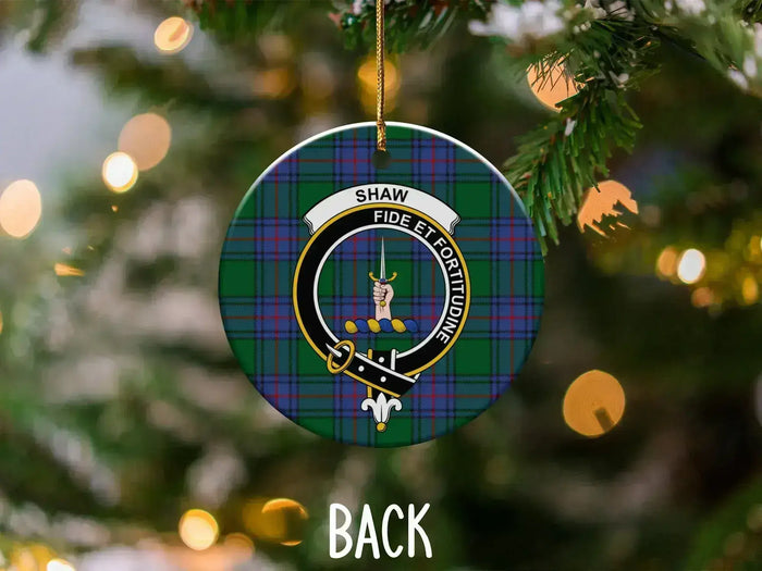 Shaw Fide Et Fortitudine Plaid Personalized Ornament