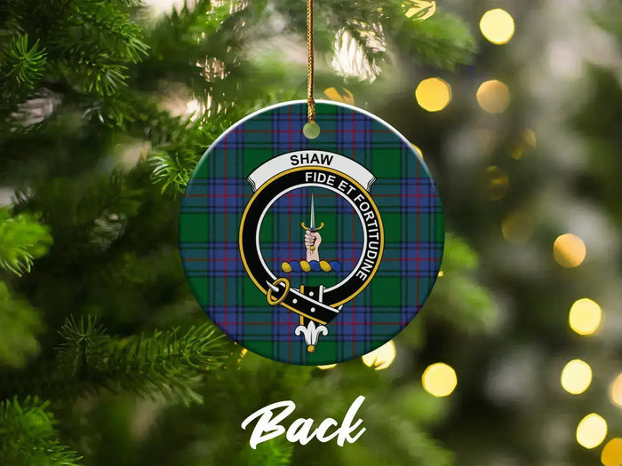 Shaw Family Crest Christmas Tree Ornament