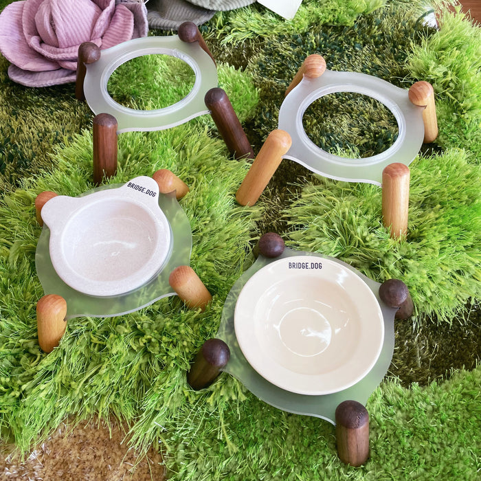Shimanto Solid Wood&Acrylic Bowl Stand