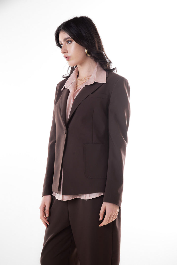 Single button structured classic tailored blazer wholesale