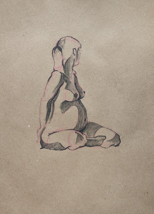 Sitting Mother in Charcoal 2 by Caleb Merrell