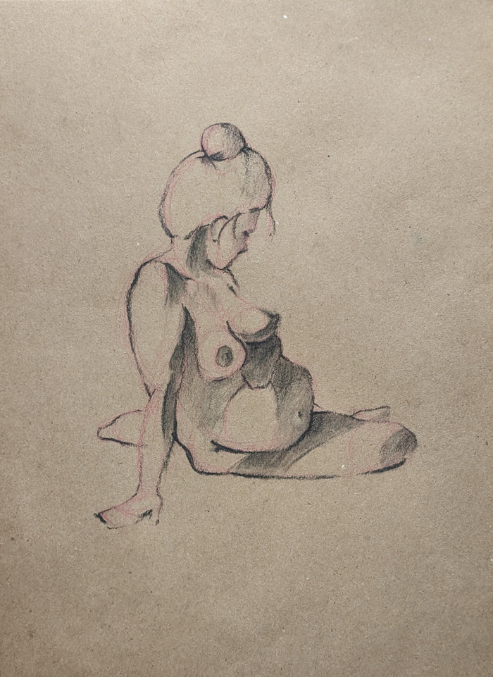 Sitting Mother in Charcoal 5 by Caleb Merrell