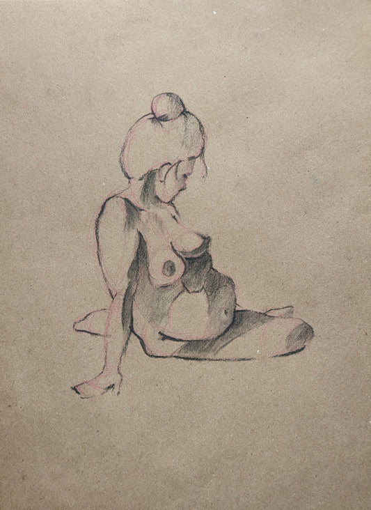 Sitting Mother in Charcoal 5 by Caleb Merrell