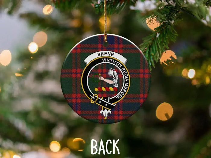 Skene virtutis regia merces ornament reverse side — double-sided Scottish heritage design